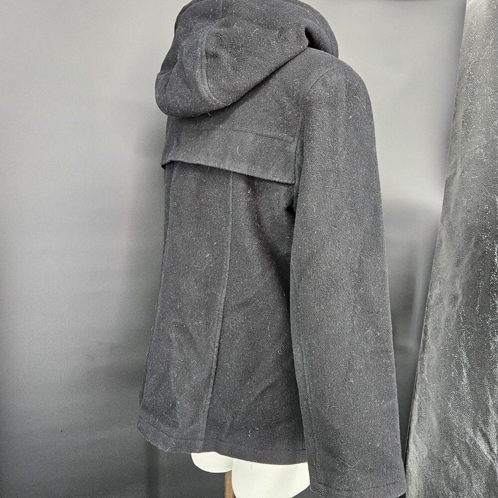 FS Limited Jacket Womens Large Black Wool Hooded Full Zip Lined Pockets Winter - Picture 6 of 16